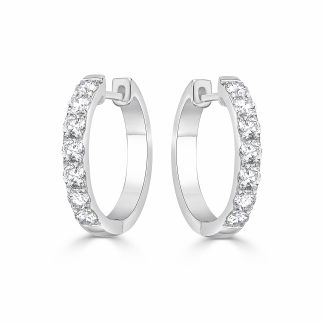 Singular Row Mini Hoop earringsRound Diamond Hoop Earrings
