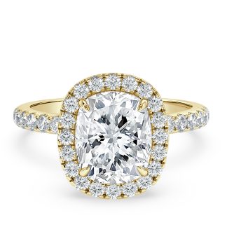 Antonella CushionElongated Cushion Diamond Engagement Ring with Halo