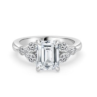 GRAZIELLA EMERALDEmerald Diamond Engagement Ring Trilogy