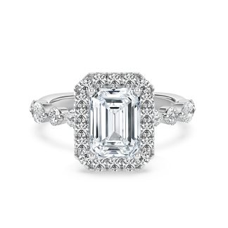 Marianna EmeraldEmerald Diamond Engagement Ring with Halo