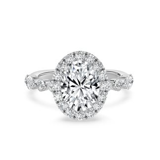 MARIANNA OVALOval Diamond Engagement Ring with Halo