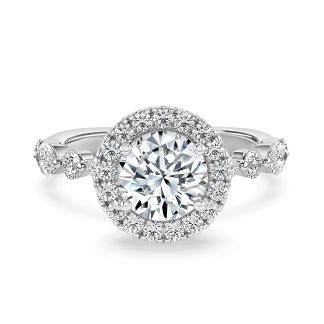 MARIANNA ROUNDRound Diamond Engagement Ring with Halo