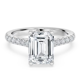 ROSANNA EMERALDEmerald Diamond Engagement Ring with Halo