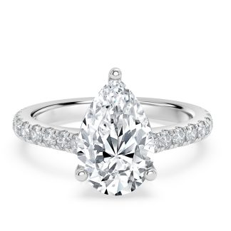Rosanna PearPear Diamond Engagement Ring with Halo