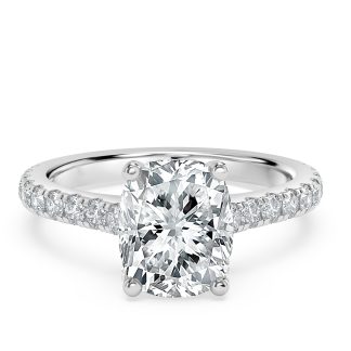 Rosanna CushionRectangular Cushion Diamond Engagement Ring with Halo