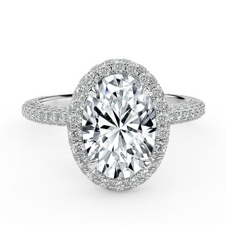 ROSETTA OVALRound Diamond Engagement Ring with Halo
