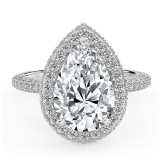 ROSETTA PEARPear Diamond Engagement Ring with Halo