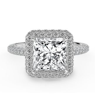Rosetta PrincessPrincess Diamond Engagement Ring with Halo