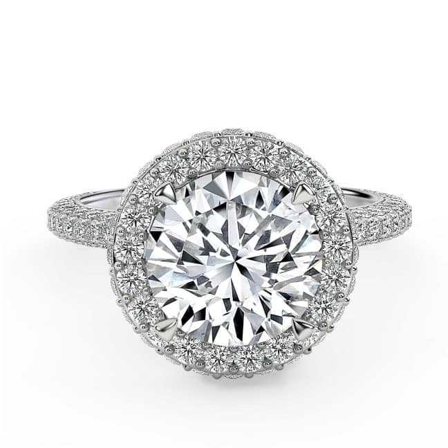 Rosetta RoundRound Diamond Engagement Ring with Halo