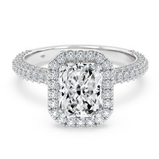 Veronica RadiantEmerald Diamond Engagement Ring with Halo