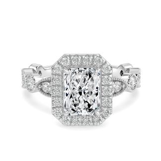ERICA RADIANTRadient Diamond Engagement Ring with Halo
