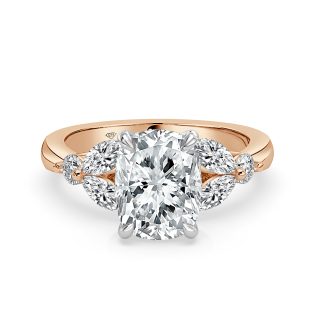 Graziella CushionElongated Cushion Diamond Engagement Ring Trilogy