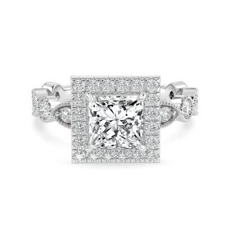 ERICA PRINCESSPrincess Diamond Engagement Ring with Halo