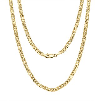 18kt Birds Eye And Curb Link Chain 24 GrGold Chain