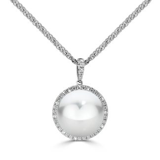 South Sea Pearl Pendant with diamonds halopearl pendant