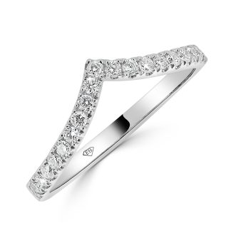 Pointed Ring With Round Brilliant DiamondsRound Diamond Wedding Band