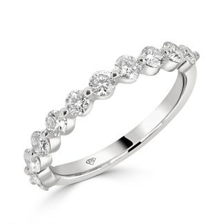 Round Cut And Dot Wedding RingRound Diamond Wedding Band