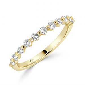Round Cut And Dot Wedding Ring Small