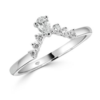 Tiara Wedding Ring With Pear And Round DiamondsPear and Round Diamond Wedding Band