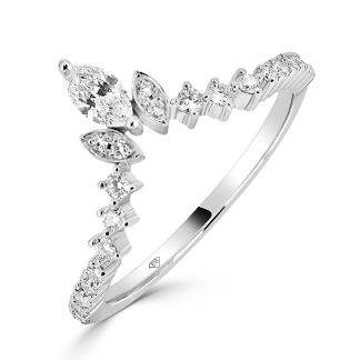 Tiara Wedding Ring With MarquiseMarquise and Round Diamond Wedding Band