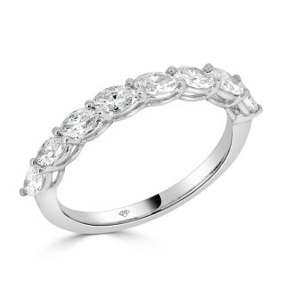Horizontal Marquise Cut Wedding RingSideway Oval Diamond Wedding Band