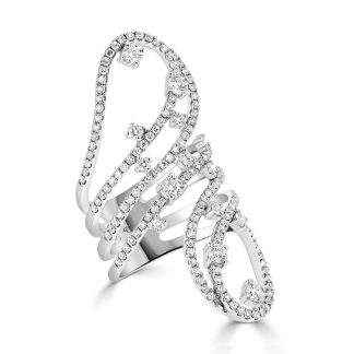 Diamond Claws Set Contrarie Dress RingDiamond Claws Set Contrarie Dress Ring