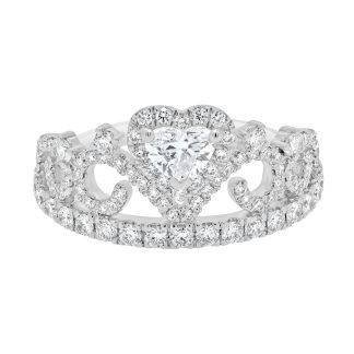 Heart Tiara Diamond RingHeart Shaped Diamond Tiara Ring