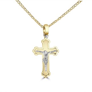Orthodox CrucifixTwo Tone Gold Orthodox Cross