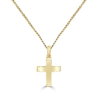Cross With Mat EdgePolished 18kt Cross