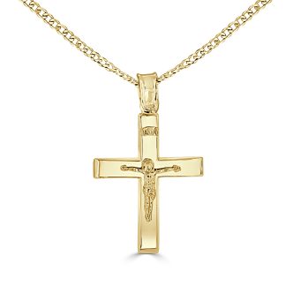 Inri CrucifixYellow Gold Crucifix Pendant