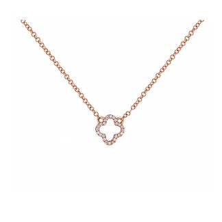 Delicate Clover NecklaceRose Gold Diamond Clover Necklace