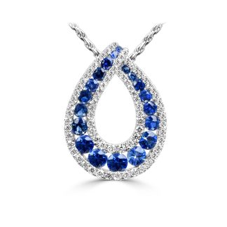 Drop Design Sapphire And Diamonds PendantDiamond and Sapphire Pendant