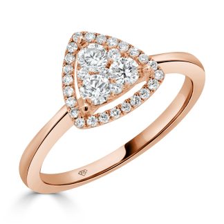 Triangular Shape Cluster RingRound Diamond Pear Shape Engagement Ring