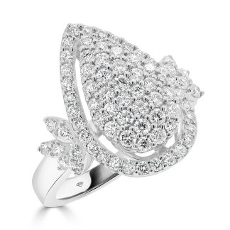 Diamond Pear Shape Pave RingDiamond Pear Shape Pave Ring