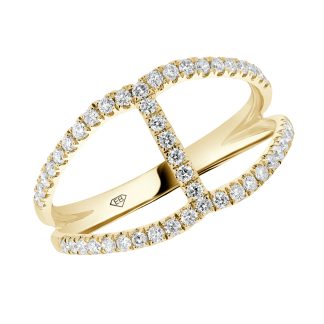 Split Band ringElegant gold ring with diamonds