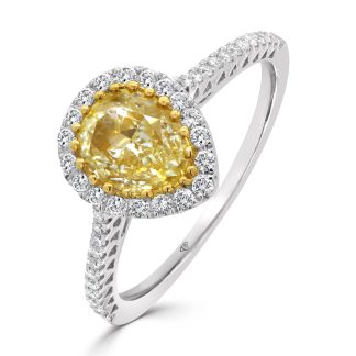 Pear Cut Yellow Diamond Ringyellow diamond engagement ring