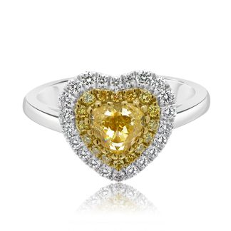 Heart Cut Yellow Diamond Halo RingHeart Cut Yellow Diamond Engagement Ring