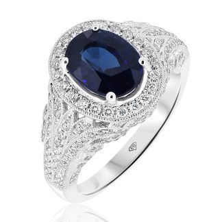 Oval sapphire Vintage DesignSapphire Dress RIng