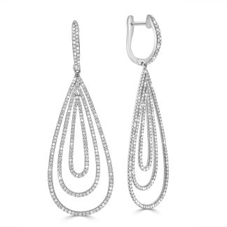 Drop Pear Loop Diamond EarringsDiamond multi hoop drop earrings
