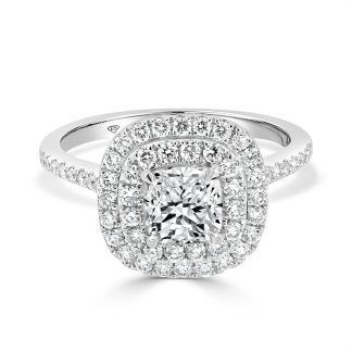 Cushion Cut Double Halo 1.01 CtCushion cut engagement ring