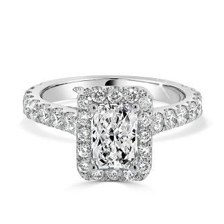 Radiant Cut Lab Diamond HaloRadient Cut Engagement Ring with halo