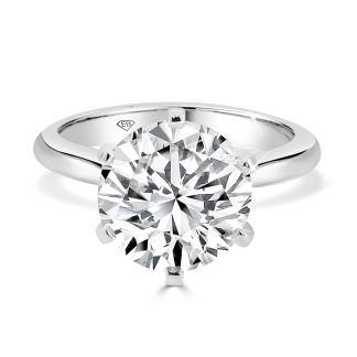 Round Lab Diamond 6 Claws Solitaire 4.02 Ctround cut white gold solitaire