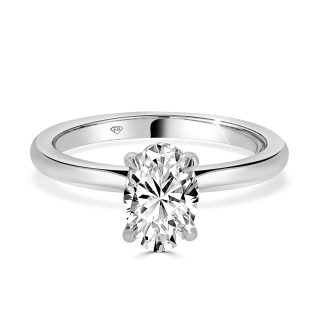 Oval Cut Lab Diamond Solitaire 1.11 CtOval Cut Engagement ring with hidden halo