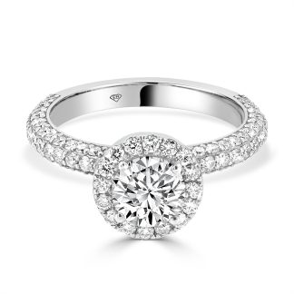 Round Brilliant Halo 0.96 CtRound Diamond Engagement Ring with Halo