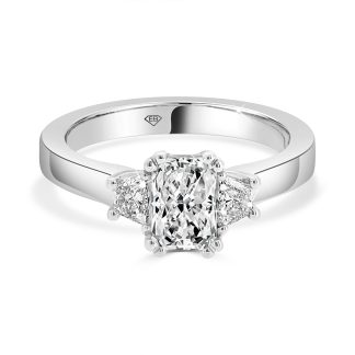 Radiant And Trapeze Diamonds 1.01 CtRadient Cut Trilogy Engagement Ring