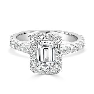 Emerald Cut Diamond Halo 1.00 CtEmerald Cut Engagement Ring with halo