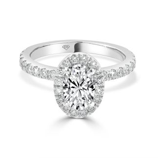 Oval Cut Thin Halo 1.00 CtOval Diamond ring with halo