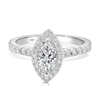 Marquise Cut Halo Ring 0.70 CtMarquise Cut Engagement Ring With Halo