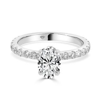 Oval Cut Diamond Ring Hidden Halo 1.00 CtOval Cut Diamond Engagement Ring