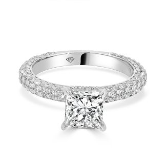 Princess Cut Diamond Ring Hidden Halo 1.50 CtPrincess cut engagement ring